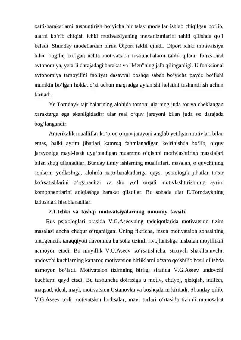 MOTIVATSIYANING RIVOJLANISH BOSQICHLARI 2