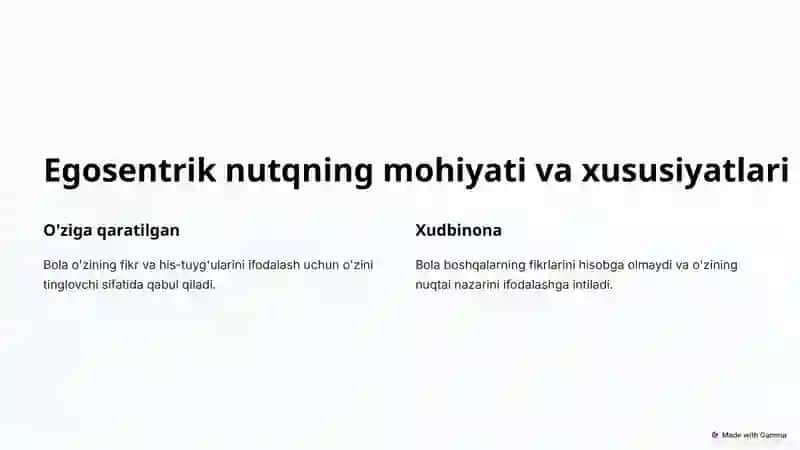 Egosentrik nutqning mohiyati va xususiyatlari 2