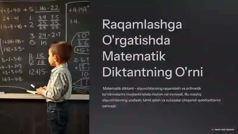 Matematik Diktantning O'rni 2