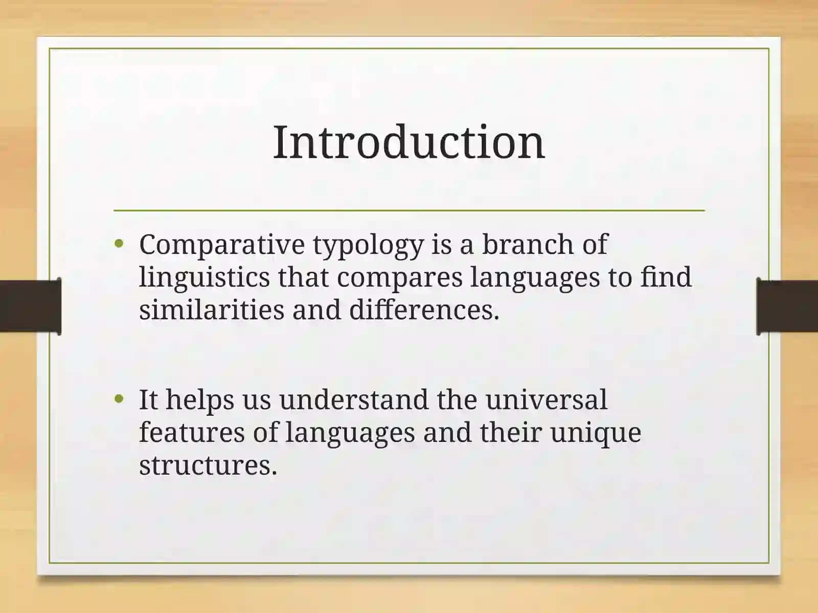 The Introduction to Comparative Typology and its Branches 2