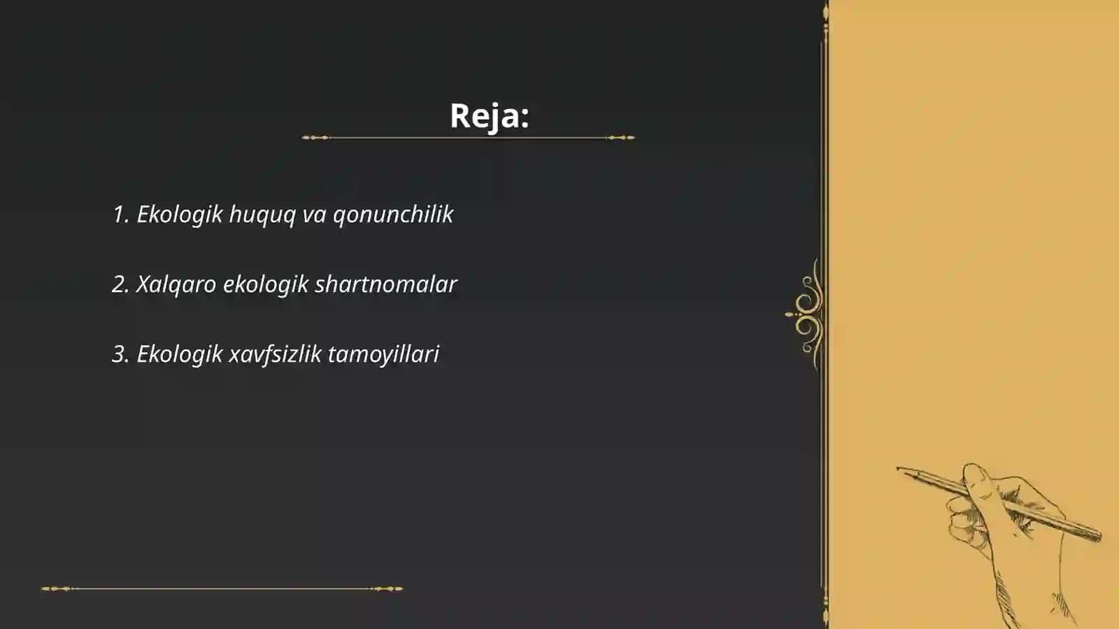 Ekologiya va Tabiatni Muhofaza qilish: qonun va tamoyillar 2