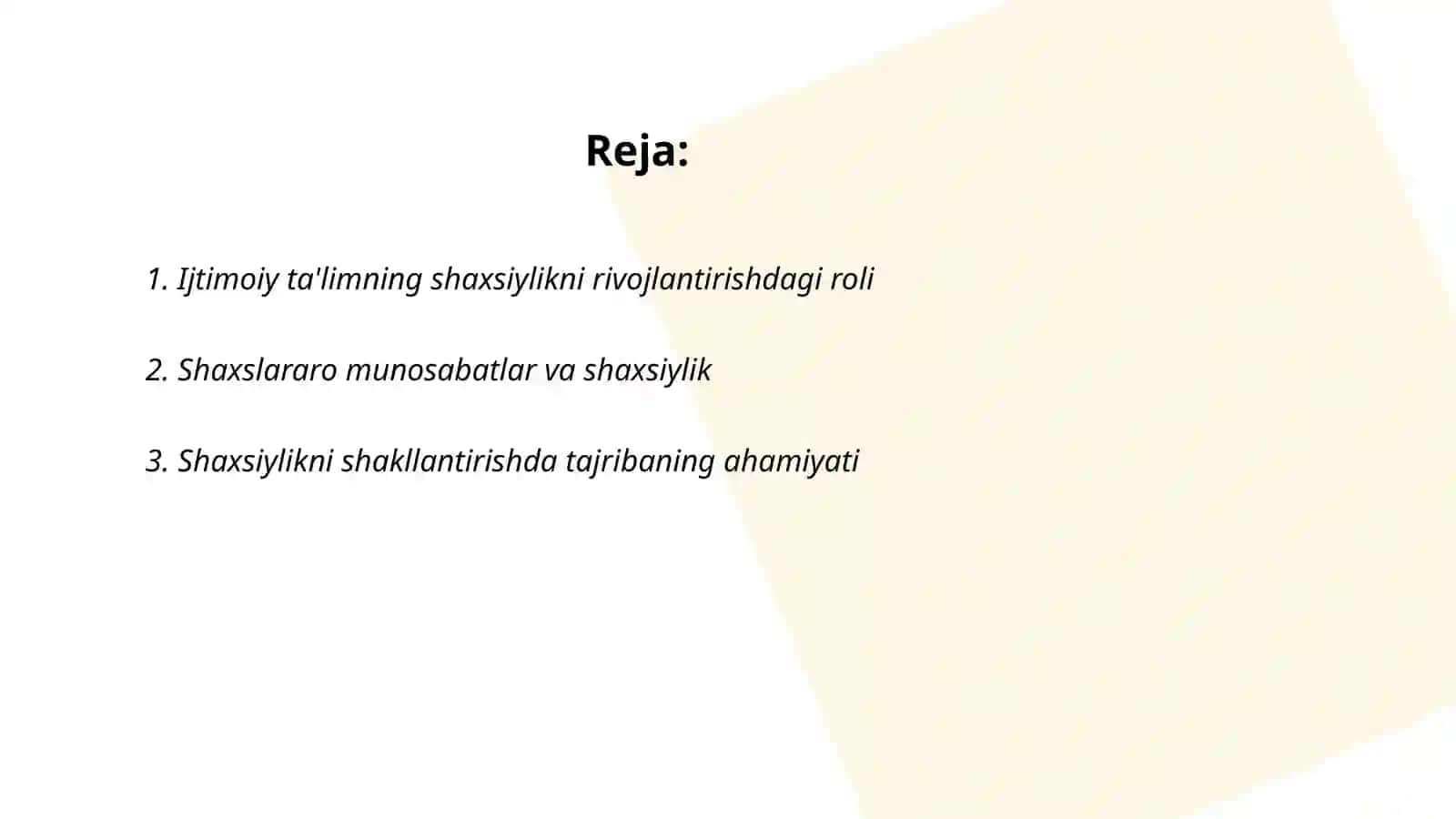 Ijtimoiy talimning shahsiylik sifatlarini shaklantirish shahslararo munosobotlar tajribasini ozlashtirishdagi orni va ahamiyati 2