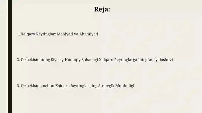Xalqaro Reytinglar: Mohiyati va Ahamiyati 2