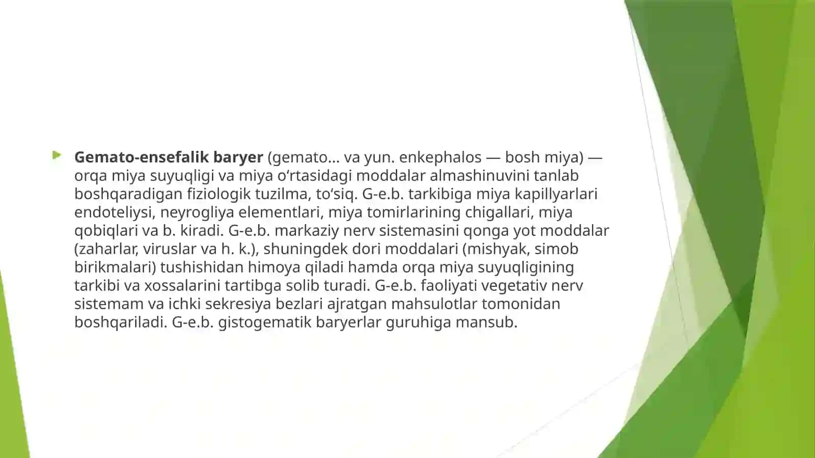 Gematoensefalik to'siq gistofiziologiyasi 2