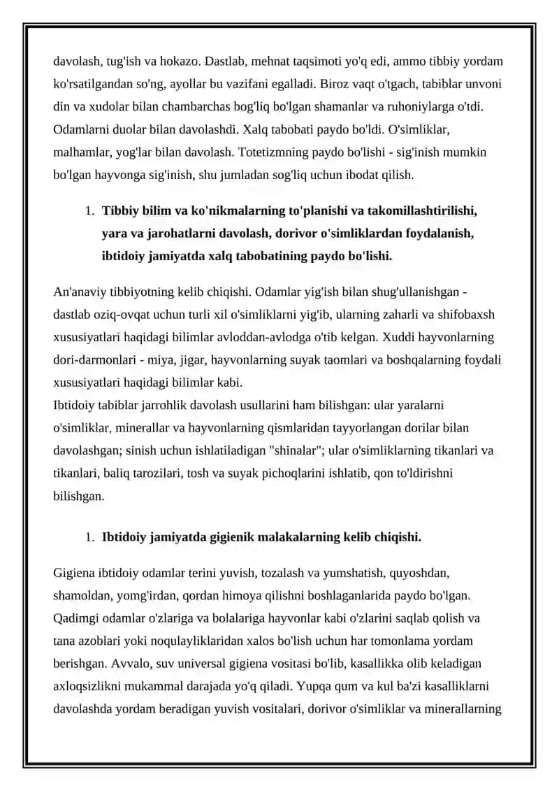 JAHON TIBBIYOTI TARIXINI DAVRI 2