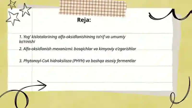 Yog‘ kislotalrini alfa oksidlanishi,ahamiyati,buzilishlari 2