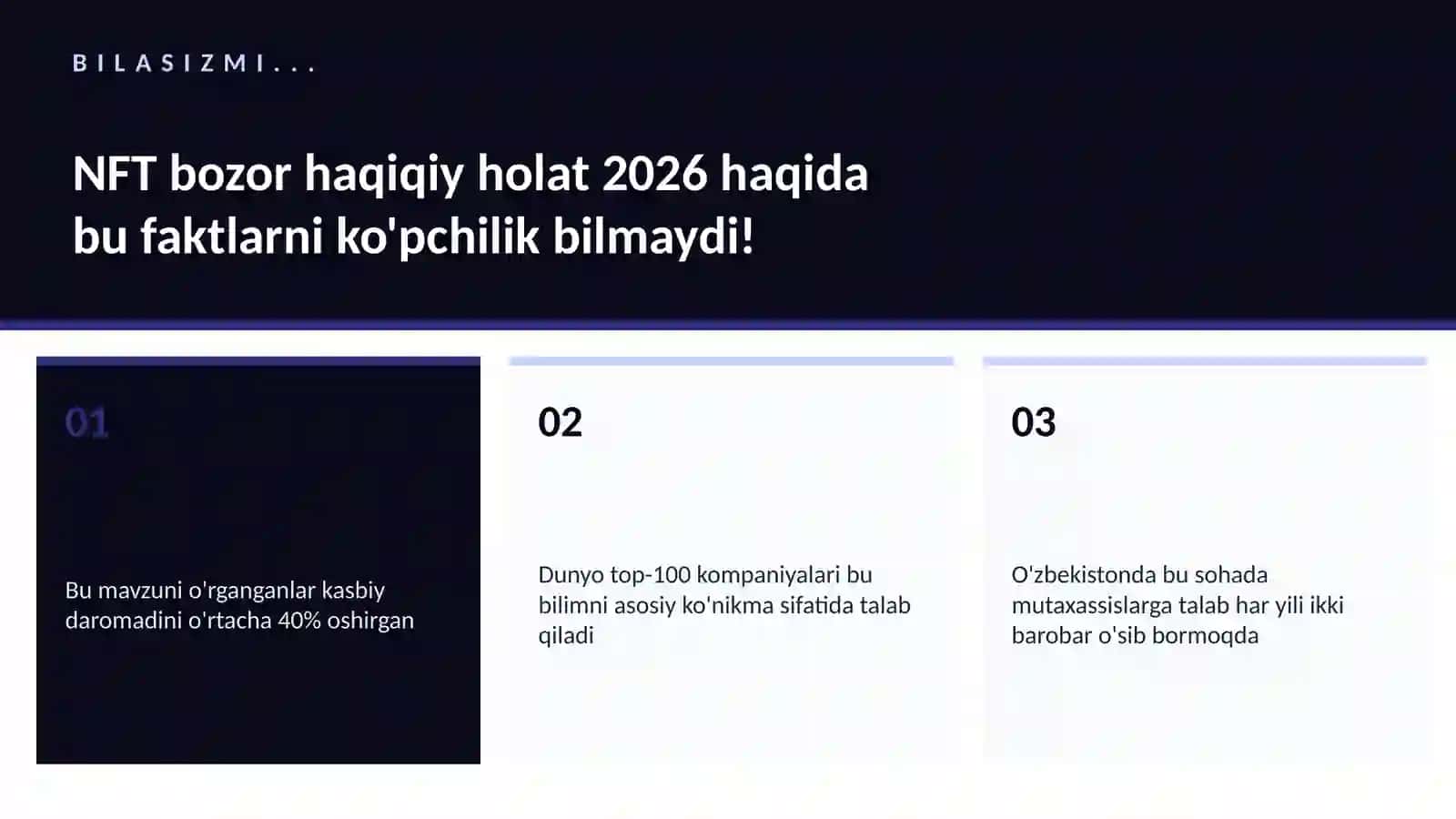 NFT bozor haqiqiy holat 2026 2