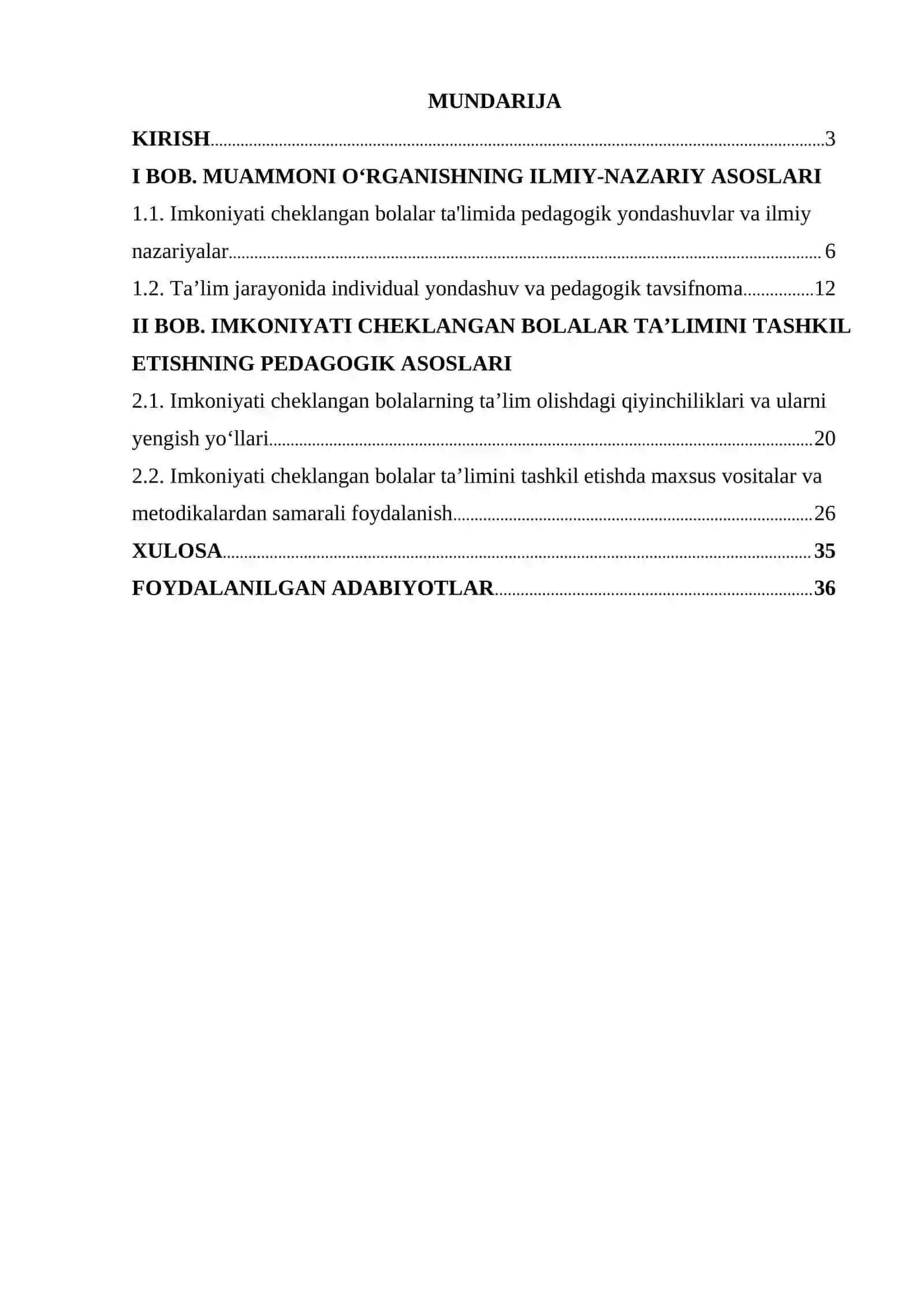 IMKONIYATI CHEKLANGAN BOLALAR TA’LIMINI TASHKIL ETISHNING PEDAGOGIK ASOSLARI 2