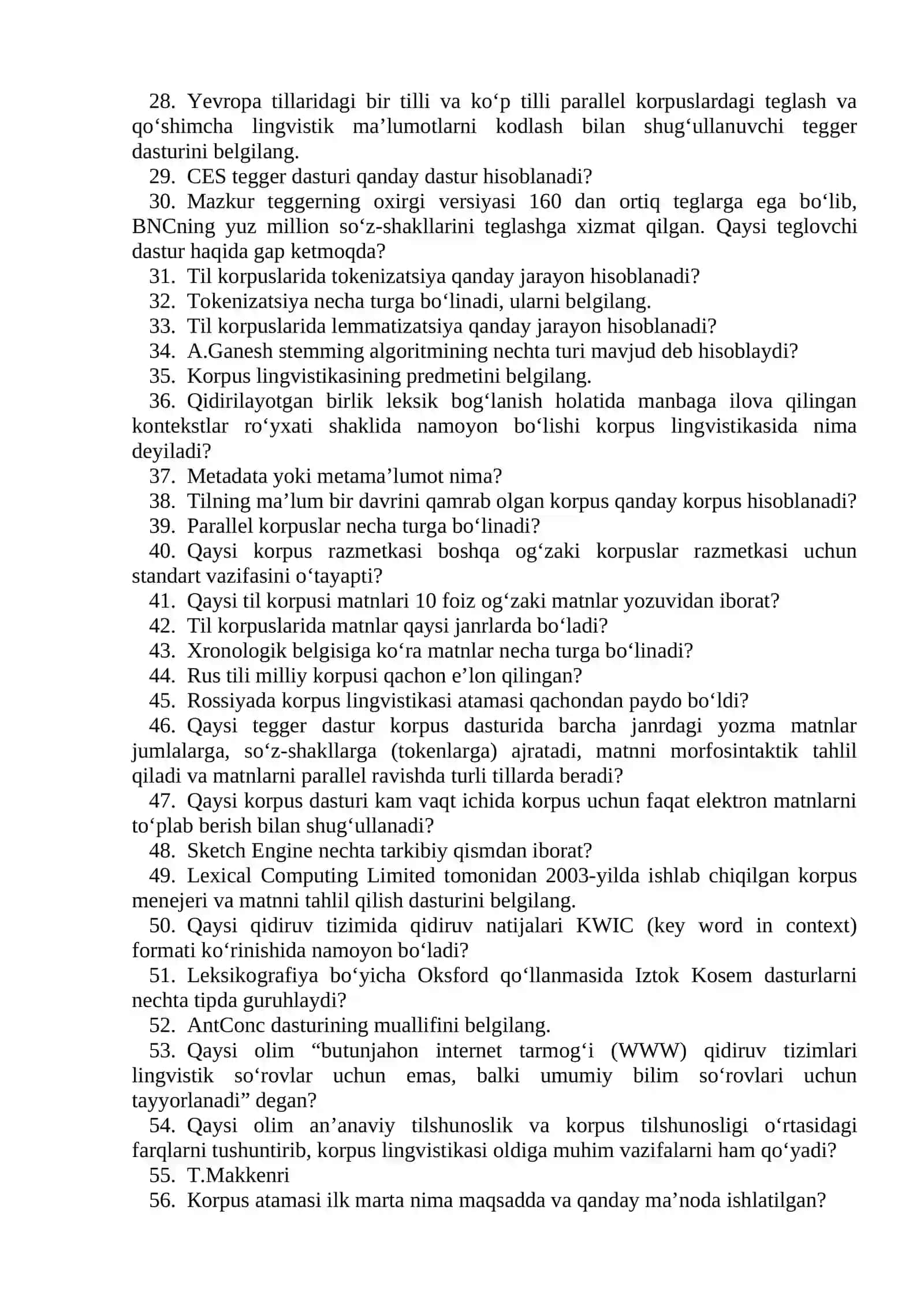 Korpus atamalari va til korpusi 2