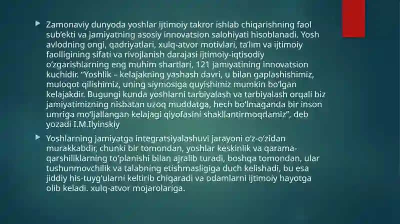 Yoshlarni ijtimoiy pedagogik qoʻllab-quvvatlash zimi 2