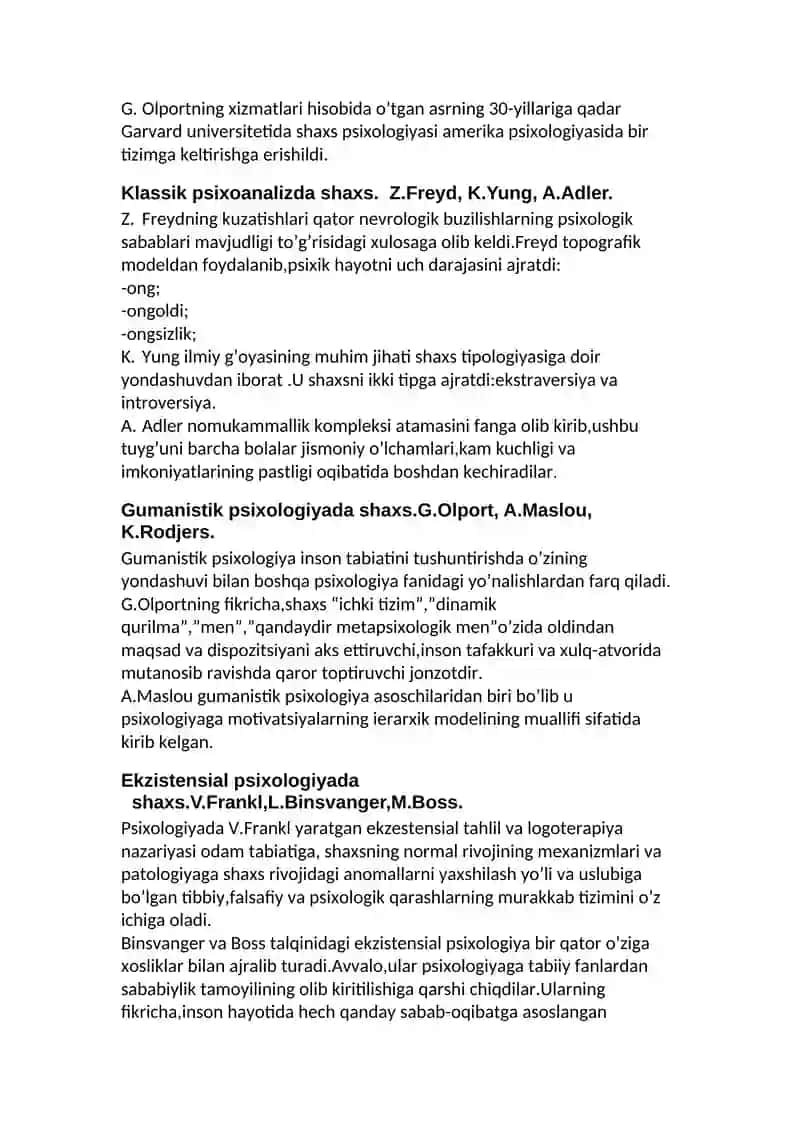 Umumiy psixologiya fanidan mustaqil ishi 2