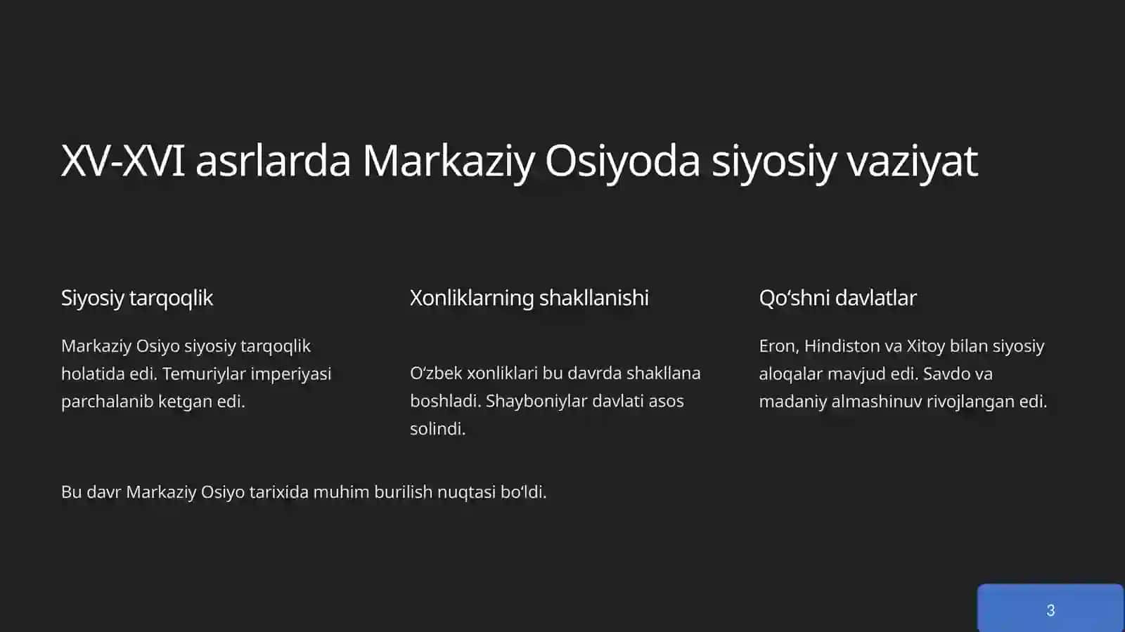 Oʻzbek Xonliklarining Siyosiy Xaritasi 2