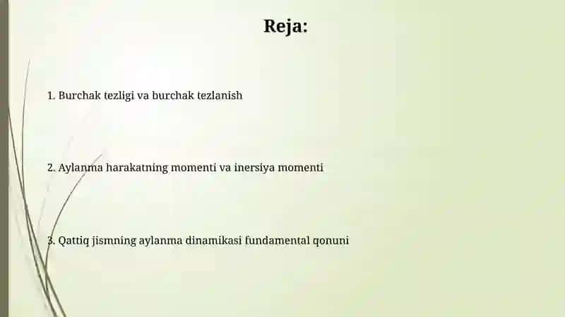 Qattiq jism aylanma harakat dinamikasi 2