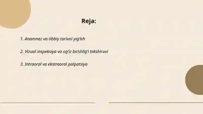 Stomtalogiyada bemorlarni tekshirish usullari 2