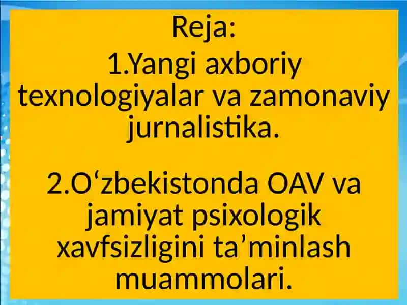 Ommaviy axborot vositalari faoliyati 2