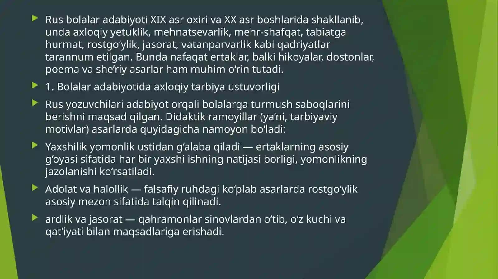 Rus yozuvchilarining bolalarga atab yozgan asarlarida didaktik tamoyillari 2