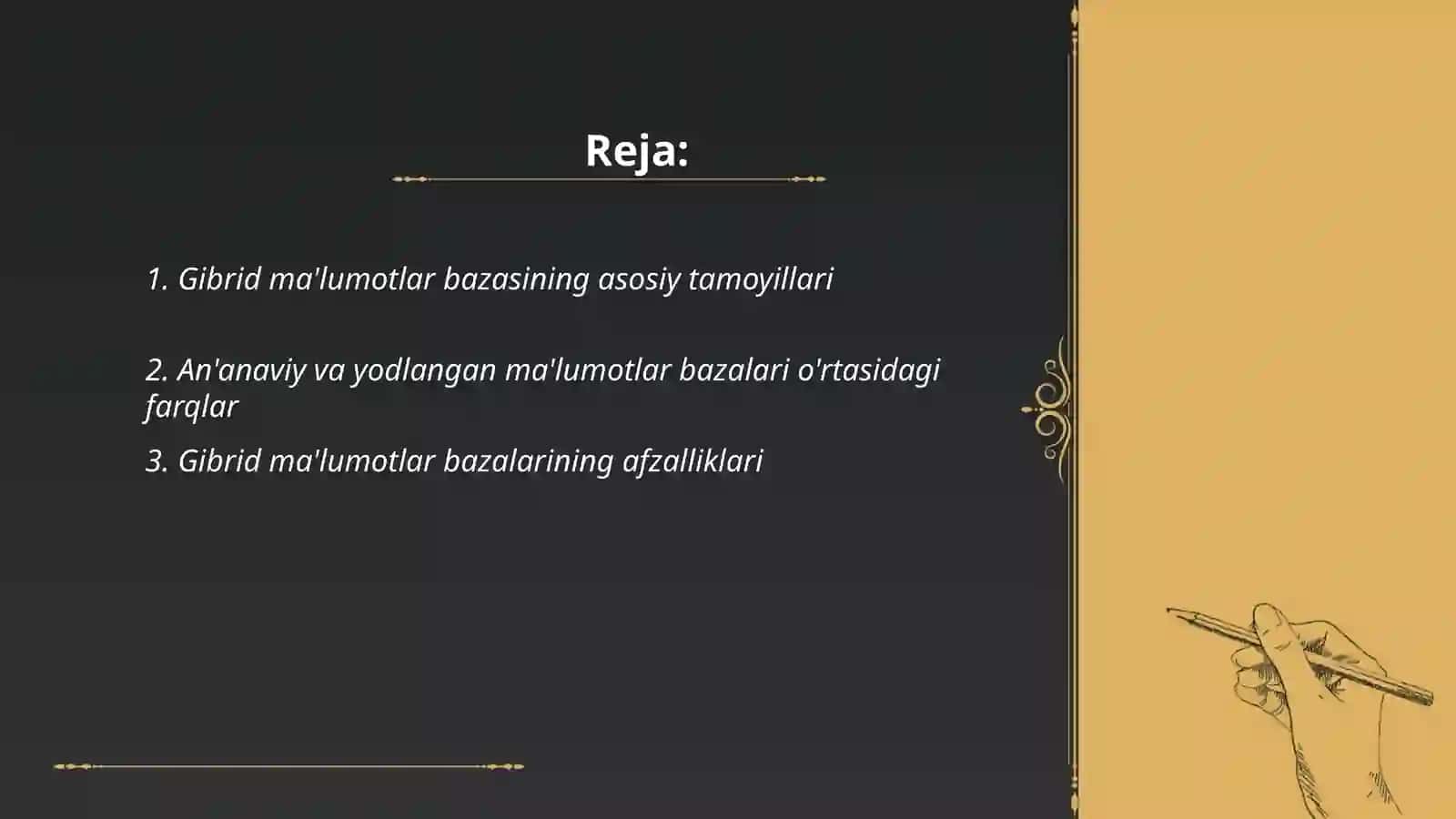 Gibrid ma'lumotlar bazasini yaratuvchi MBBT 2