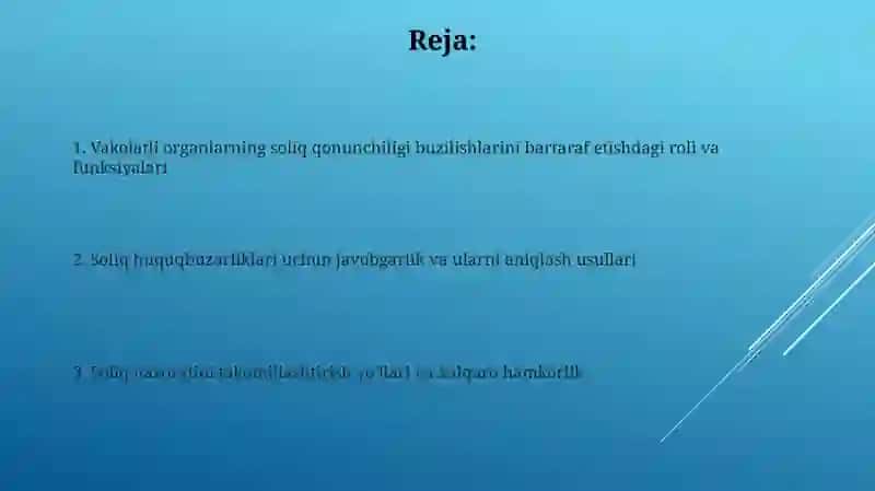 Vakolatli Organlarning Soliqqa oid Qonunuzarliklarni Bartaraf etishdagi Giroli 2