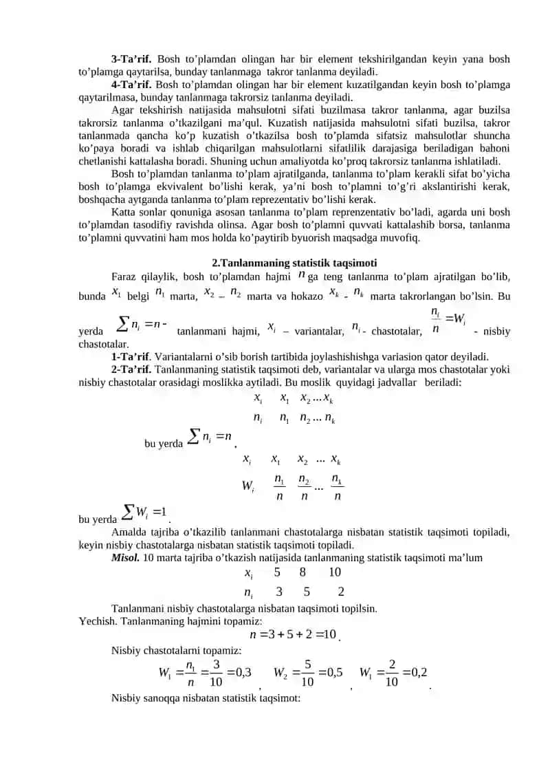 Matematik statistika elementlari 2