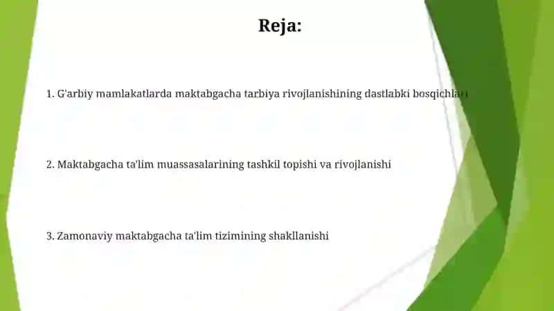 Gʼarb davlatlarida maktabgacha taʼlimning rivojlanish tarixi 2