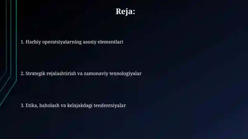 Harbiy operatsiyalarning asosiy elementlari 2