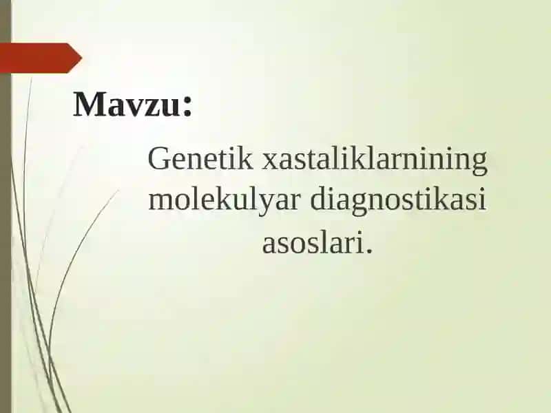 Genetik kasalliklar molekulyar diagnostikasi 2