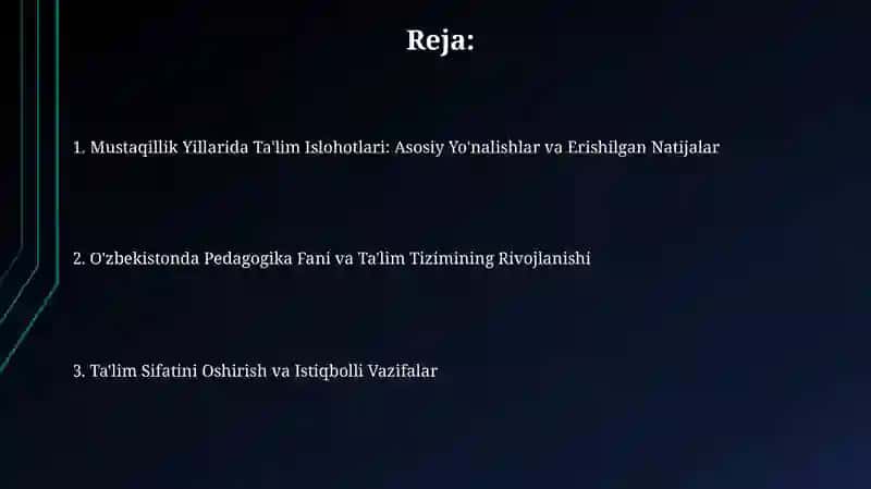 Mustaqil O'zbekistonda Ta'lim va Pedagogik Fikrtaraqqiyotlar 2
