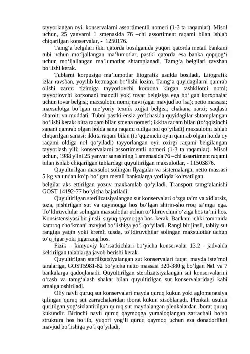 Quyultirilgan va quritilgan sut konservalari 2