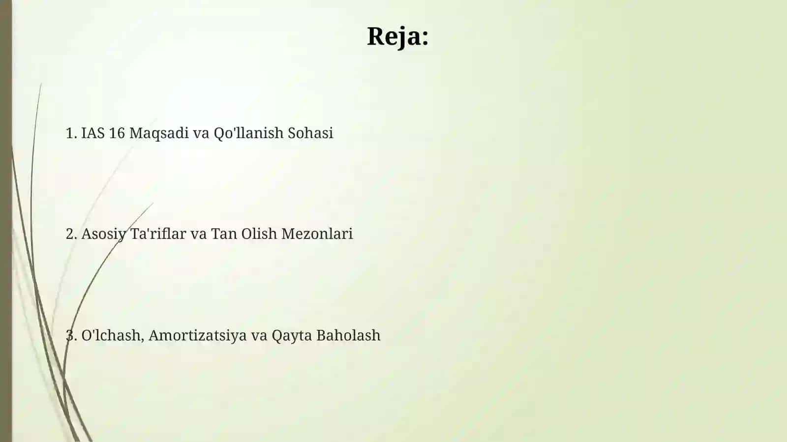 IAS 16 Maqsadi va Qo'llanish Sohasi 2