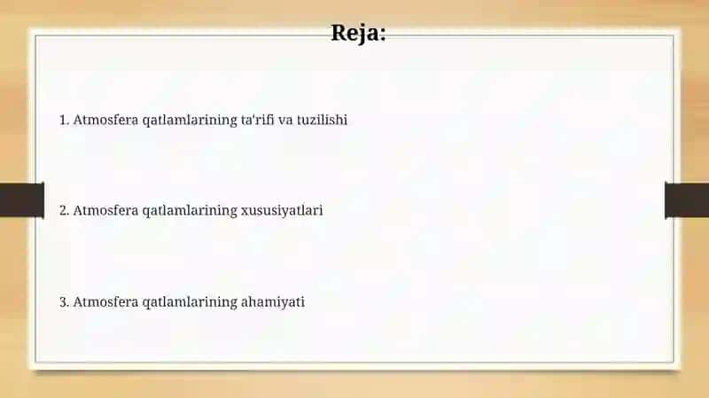 Atmosfera qavatlarining ta'rifi 2