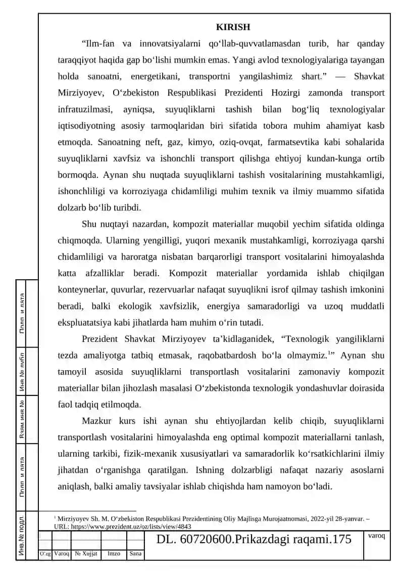 BOB. SUYUKLIKLARNI TRANSPORTLASH VOSITALARINI HIMOYALASH USULLARI VA MATERIALlARI 2
