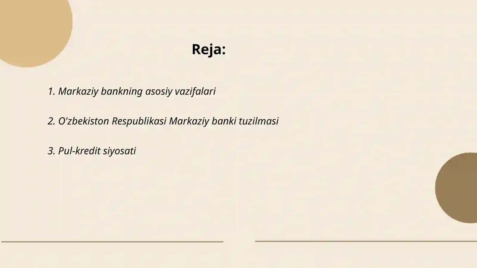 O'zbekiston Respublikasi markaziy banki uning vazifalari va makroiqtisodiy barqarorlikni ta'minlashdagi o'rni 2