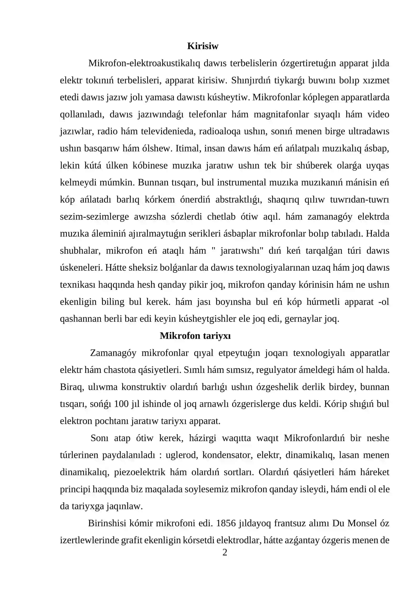 Ashıq hawa da isletiletuǵın mikrafonlar 2