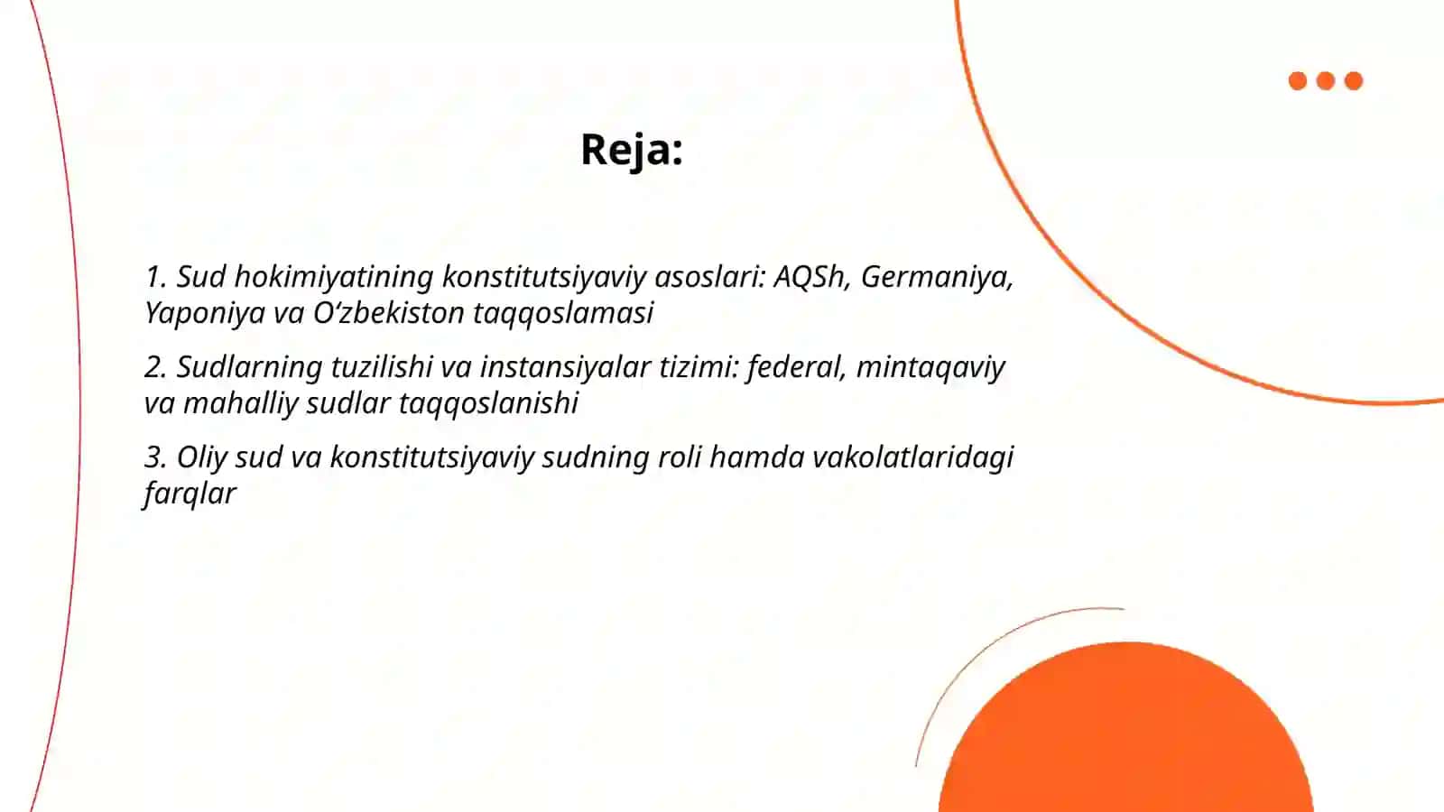 Sud hokimiyatining konstitutsiyaviy asoslari: AQSh, Germaniya, Yaponiya va Oʻzbekiston taqqoslamasi 2
