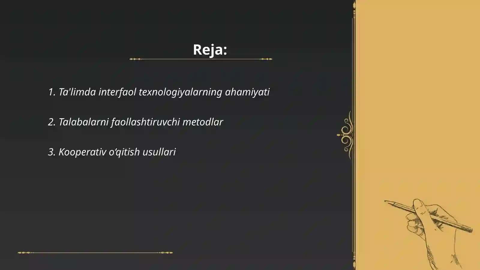 Ta'lim faoliyatini oluychilar faollashtirish va intensivlashtirish texnalogiyalari 2