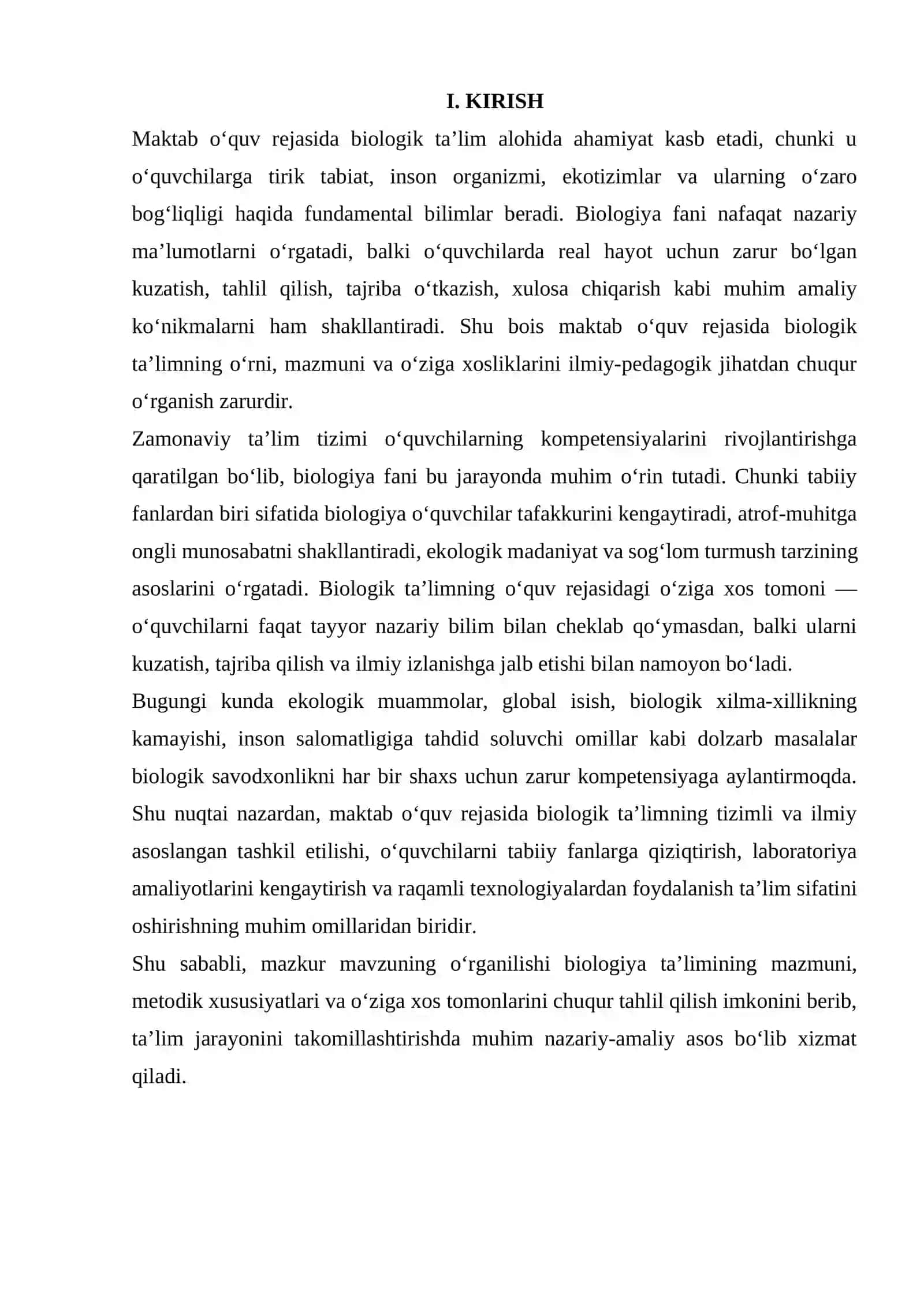 MAKTAB O‘QUV REJASIDAGI BIOLOGIK TA’LIMNING O‘ZIGA XOS TOMONLARI 2