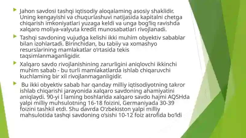 xalqaro savdoning zaruriyati 2