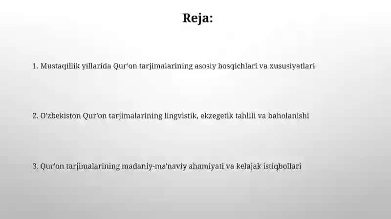 Mustaqillik yillarida Qur’onning o’zbek tiliga tarjima qilingan asarlari 2