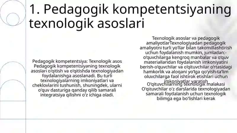 Pedagogik Kompetentlikni Shakllantirislida Ta’Lim Texnologiyasini Tadbig'I 2