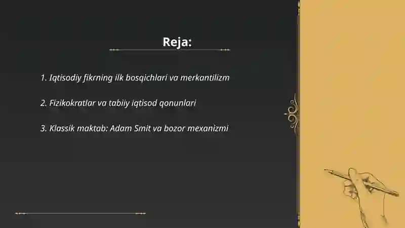 Iqtisodiyot nazariyasi rivojlanishning asosiy bosqichlari 2