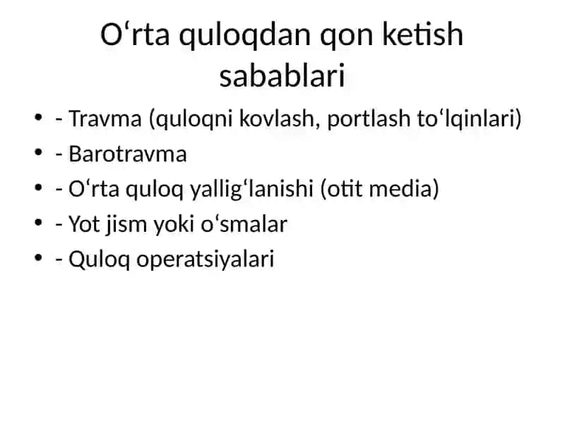 Qon ketish sabablari va medikamentoz davolash usullari 2