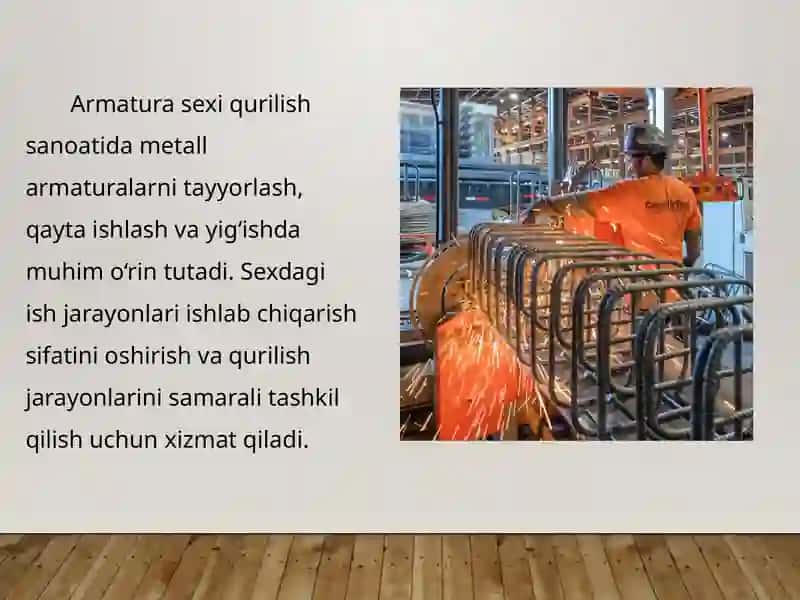 Armatura sexi uskunalari va mashinalarni joylashtirish 2