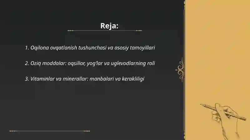 Oqilona ovqatlanish tushunchasi va asosiy tamoyillari 2