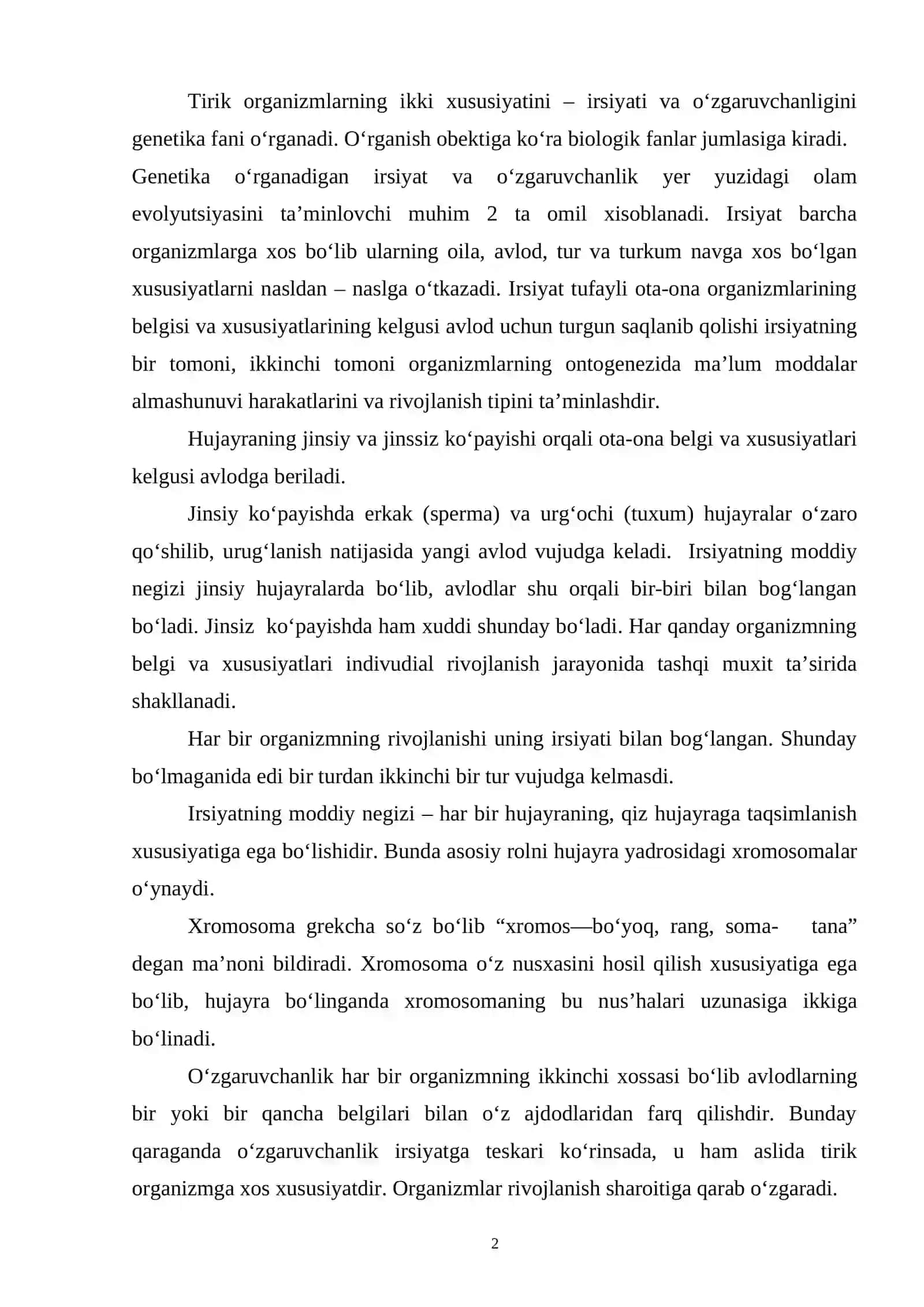 GENETIKAGA OID MASALA YECHISH O`ZGARUVCHANLIK VA UNING XILLARI 2