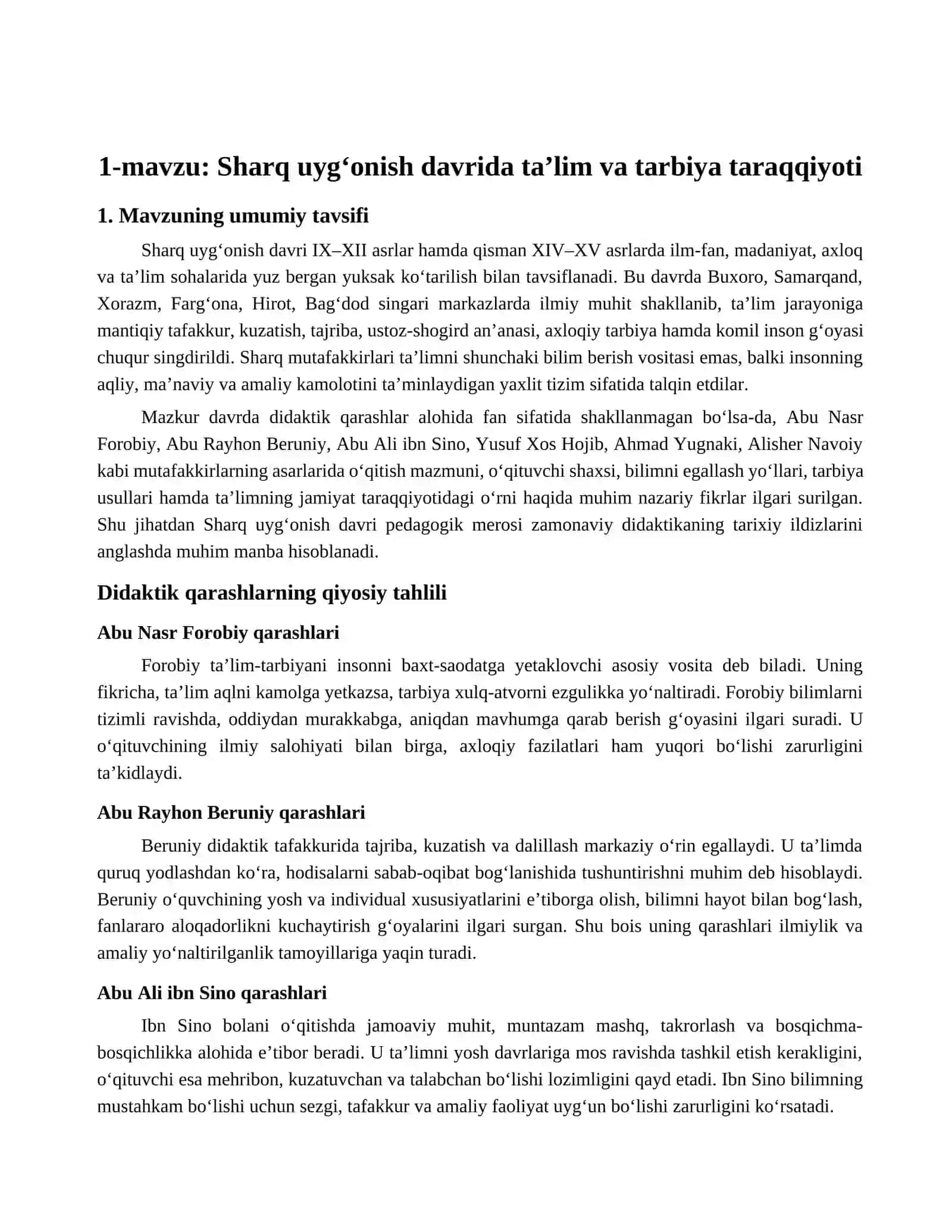 Sharq uyg‘onish davrida ta’lim va tarbiya taraqqiyoti 2