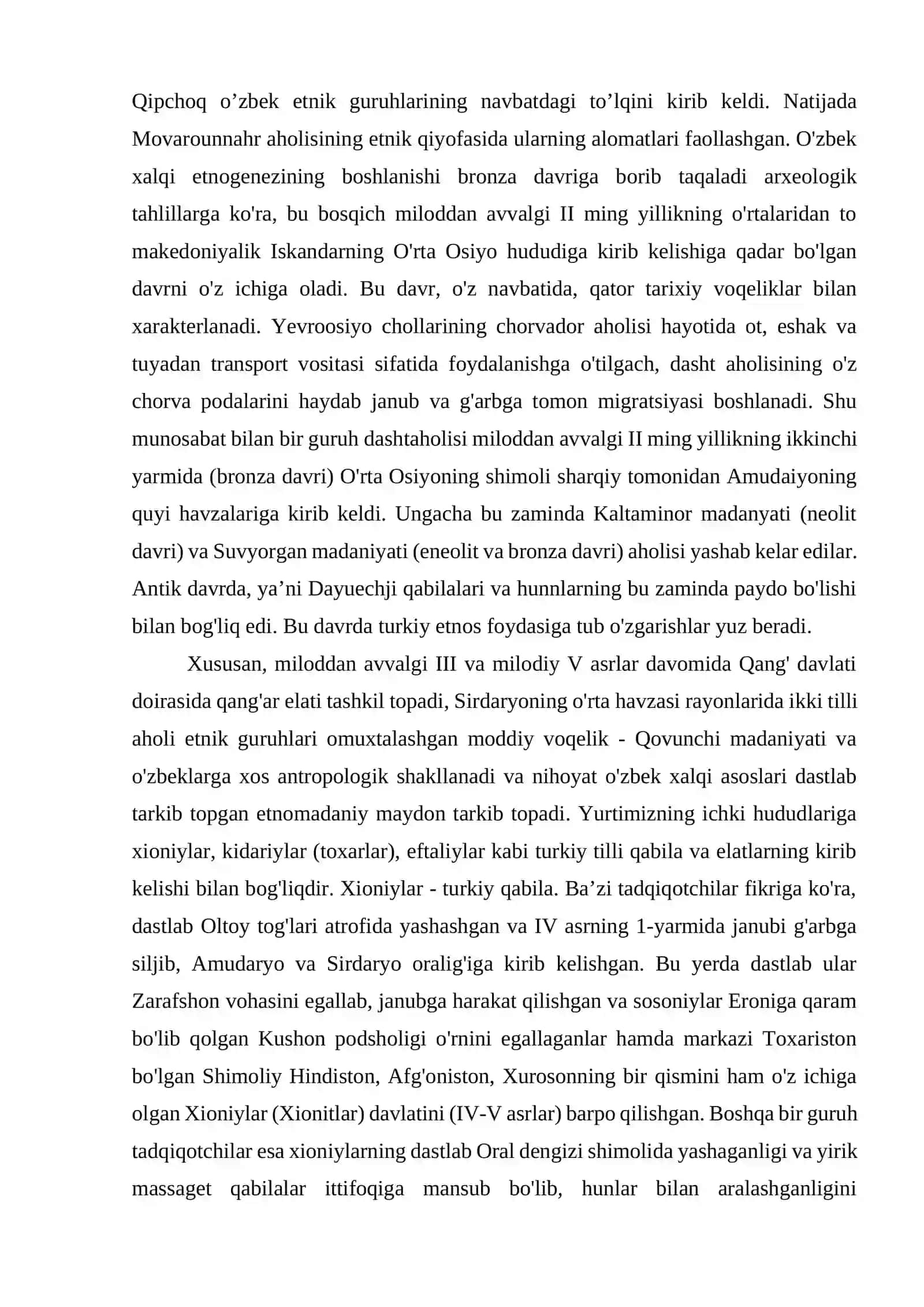 O'ZBEK XALQINING SHAKLLANISH JARAYONI 2