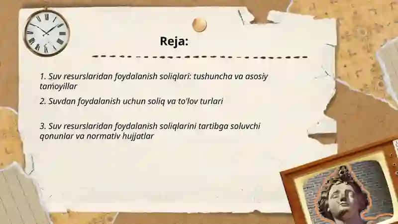 Suv resurslaridan foydalanganlik uchun olinadigan soliqlar 2