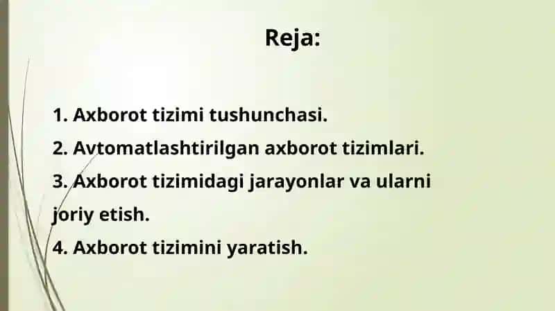 Axborottizimlarning tasnifi 2