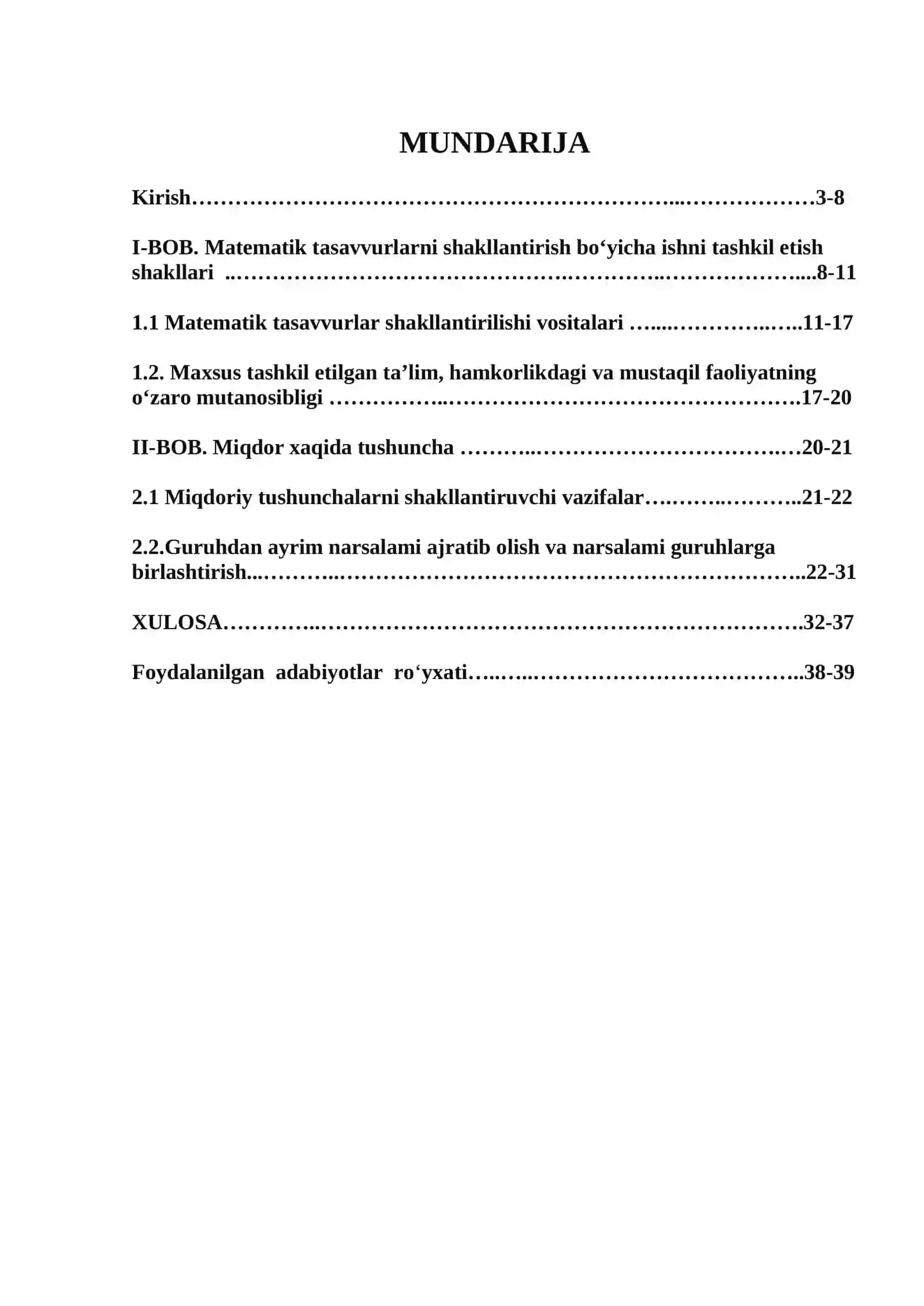 MAKTABGACHA TA'LIM YOSH DAGI BOLALARDA MATEMATIK TUSHUNCHALARNI RIVOJLANTIRISH METODIKASI 2