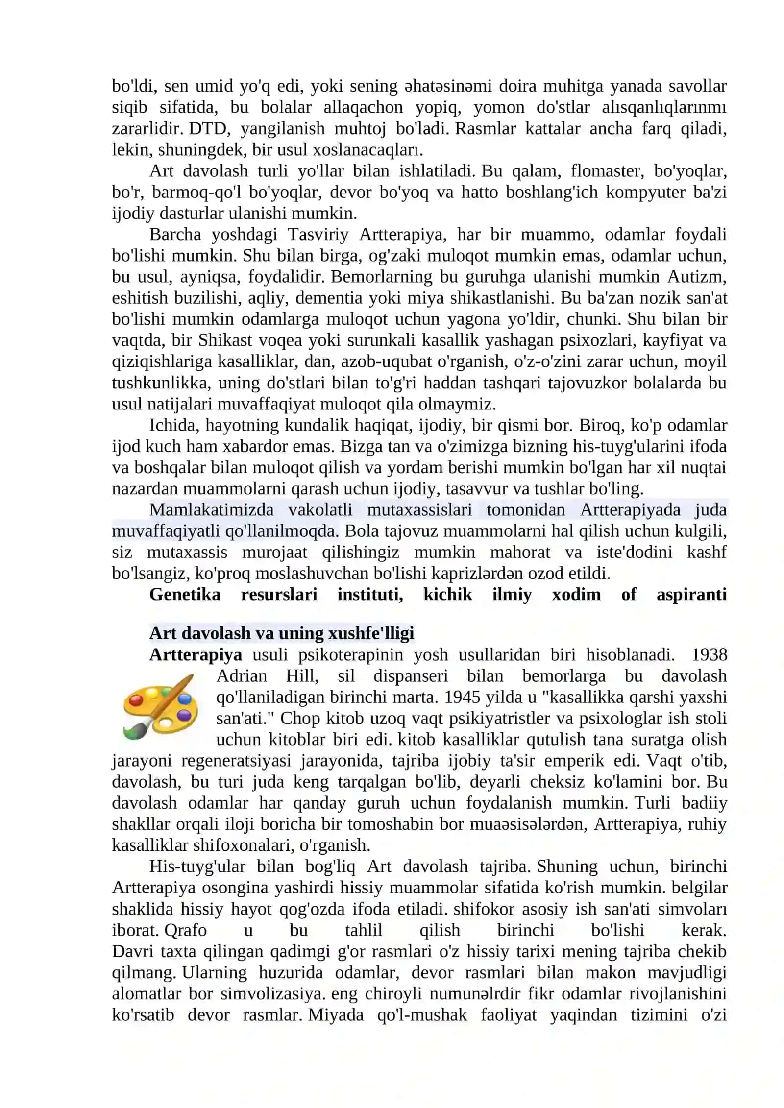 ARTTERAPIYA NIMA? 2